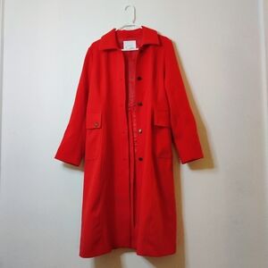Anthropologie Red Trench Coat Women's Medium